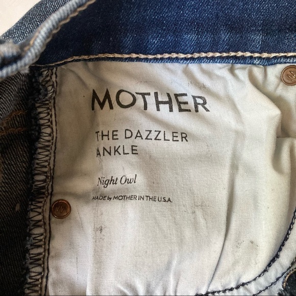Mother The Dazzler Ankle High Rise Jeans Night Owl Wash 27 - Picture 5 of 9